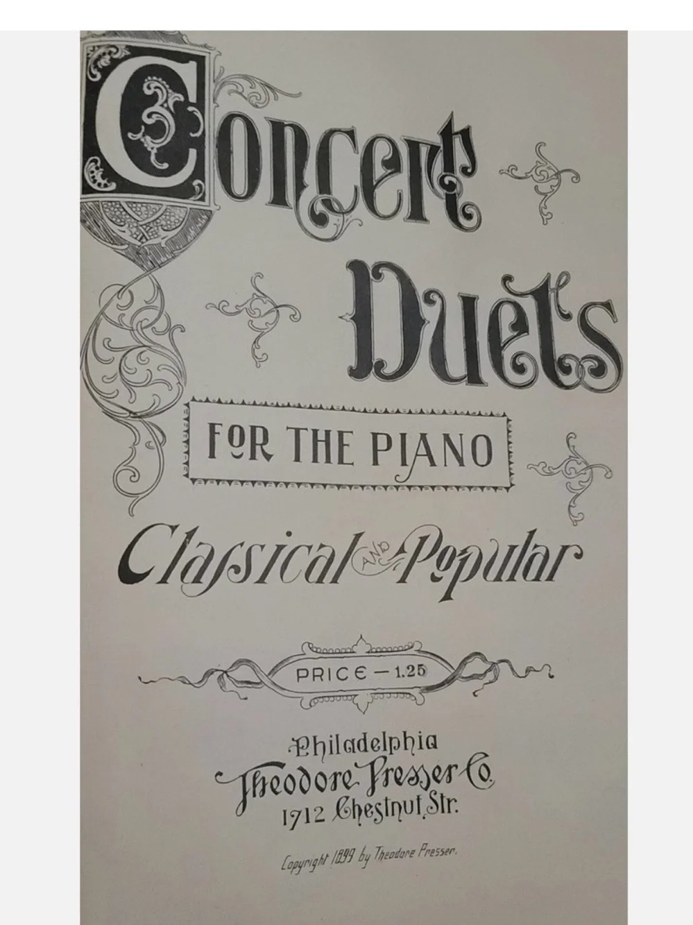 🎼 Antique 1899 Concert Duets for the Piano | Theodore Presser | Classical & Popu